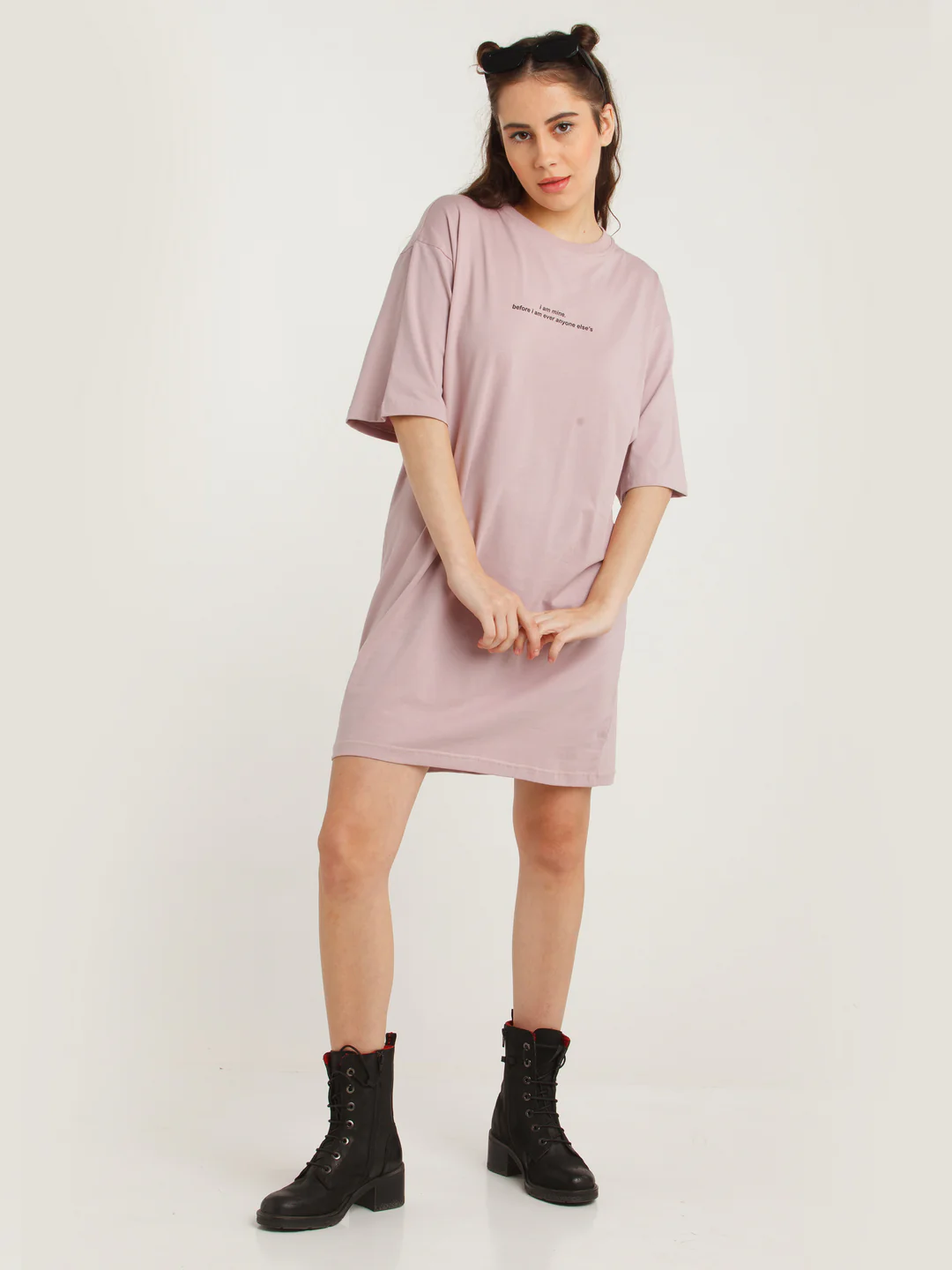 Purple Solid Straight Short Dress - Image 5