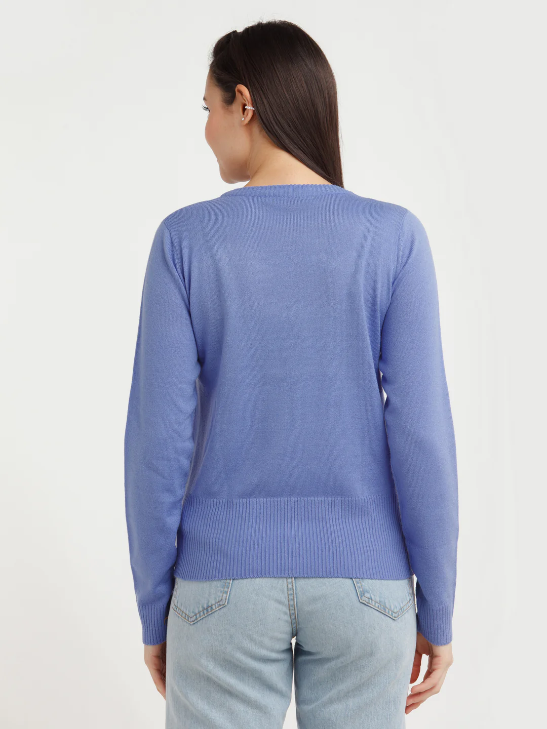 Purple Solid Sweater - Image 4