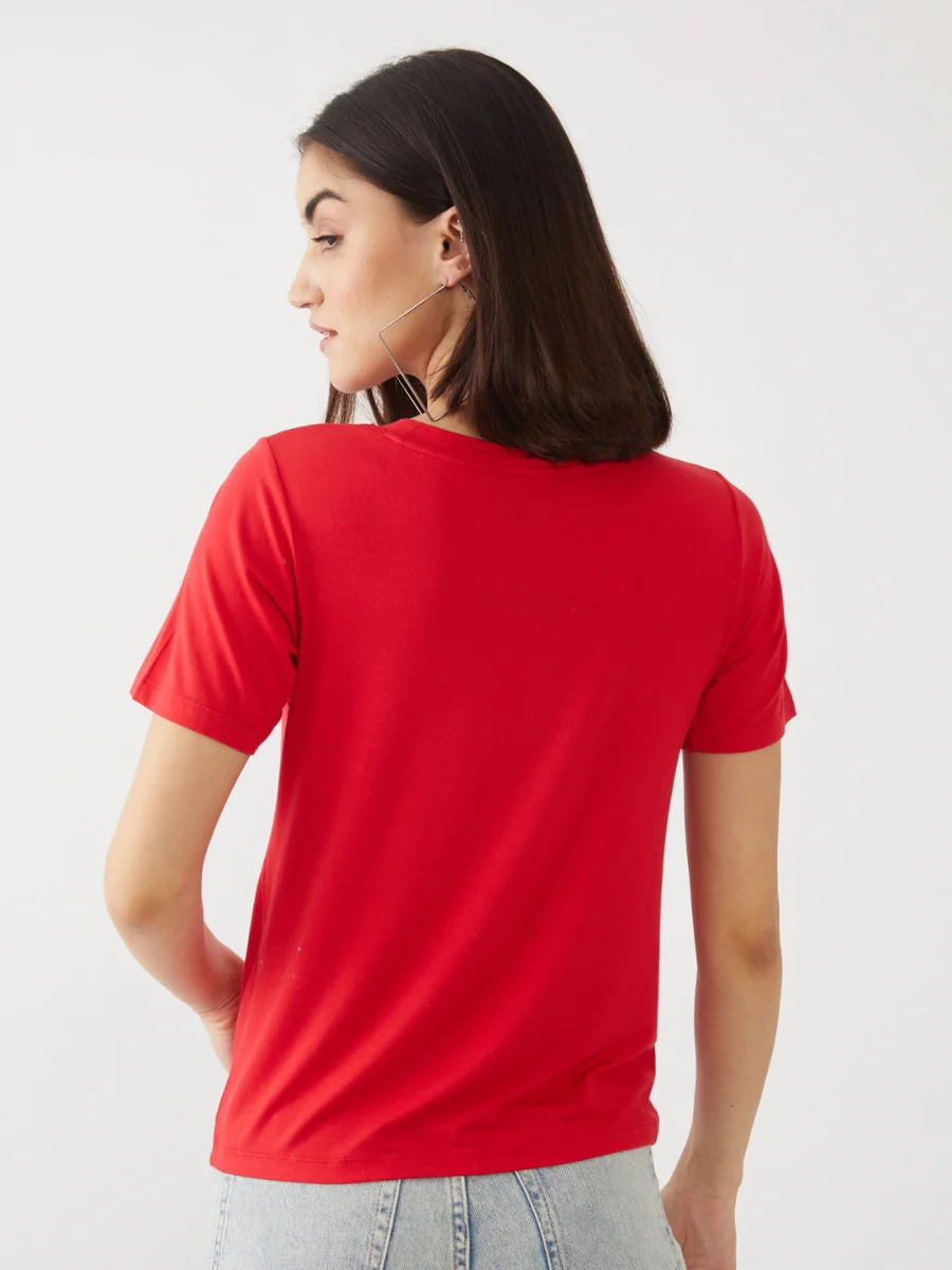 Red Graphic Print T-Shirt - Image 4
