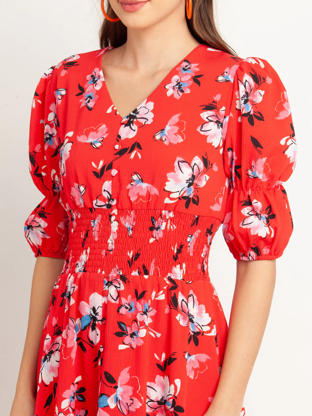 Red Printed Maxi Dress - Image 6