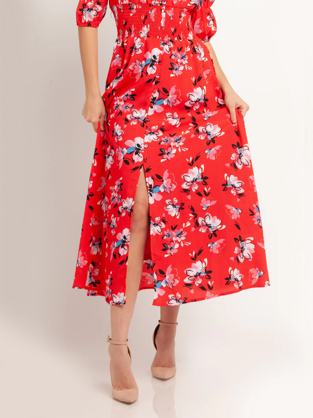Red Printed Maxi Dress - Image 7