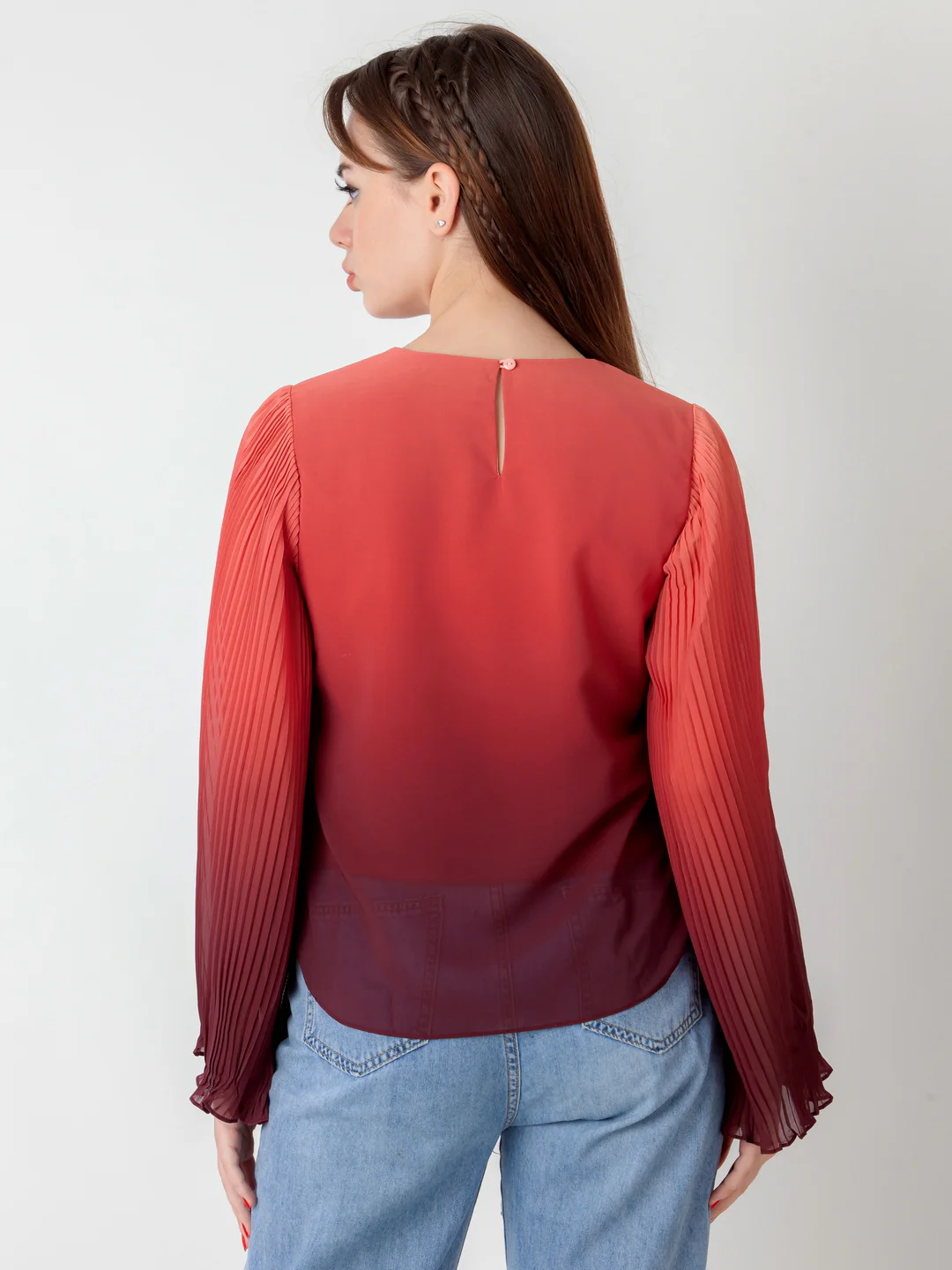 Red Printed Regular Top - Image 4