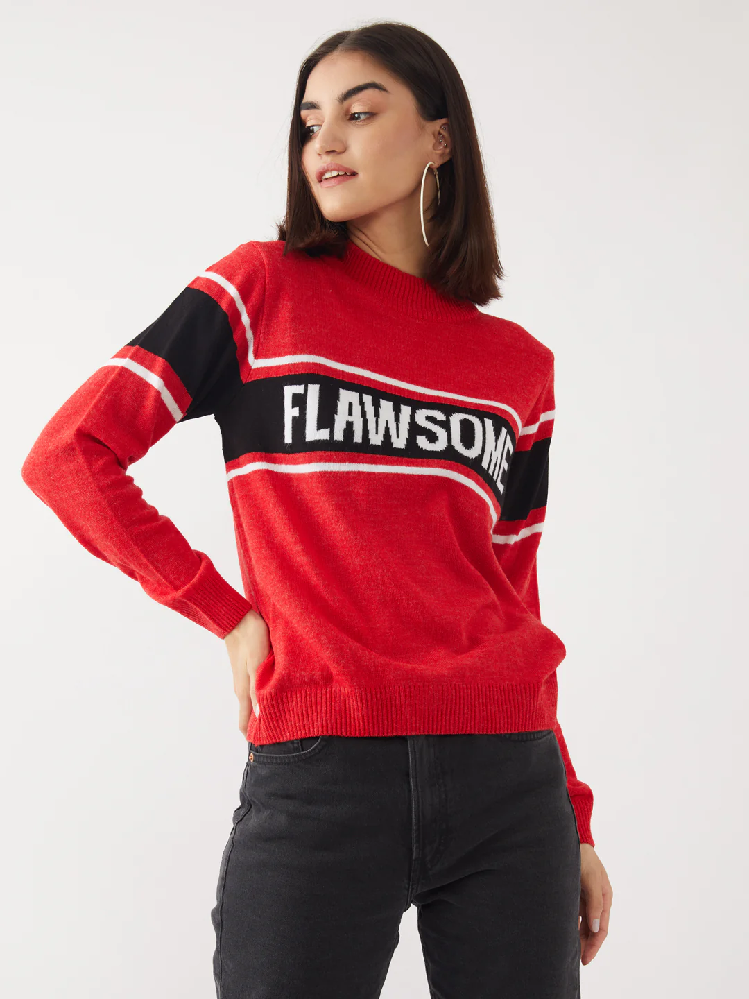 Red Printed Sweater - Image 2