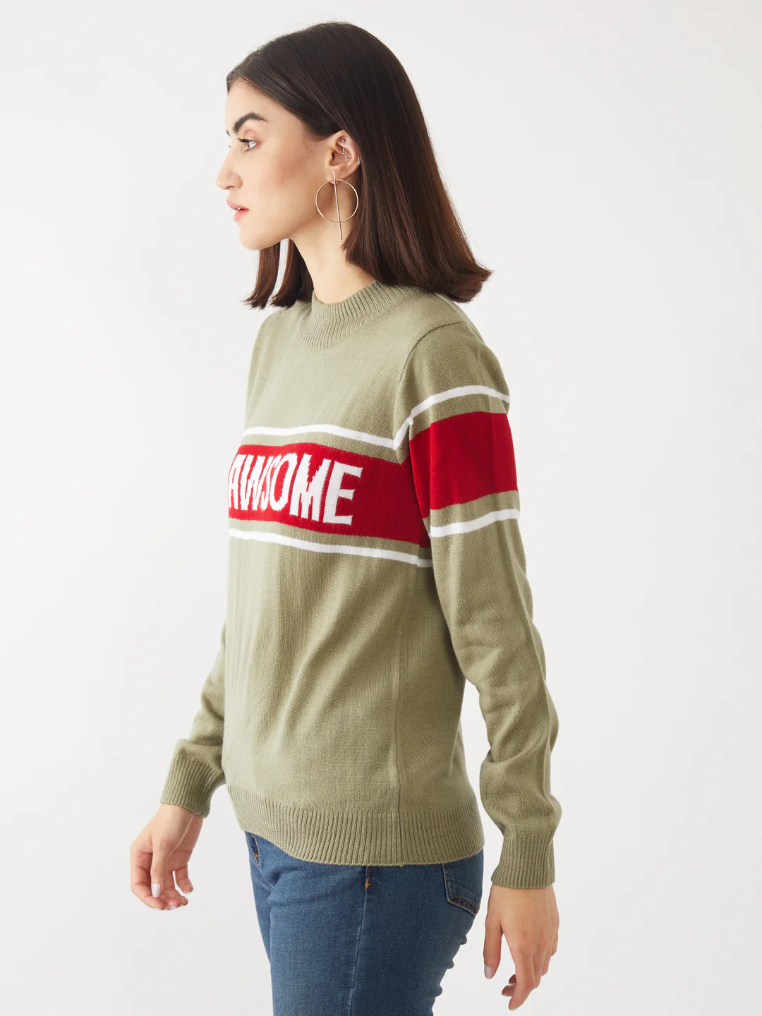 Red Printed Sweater - Image 2