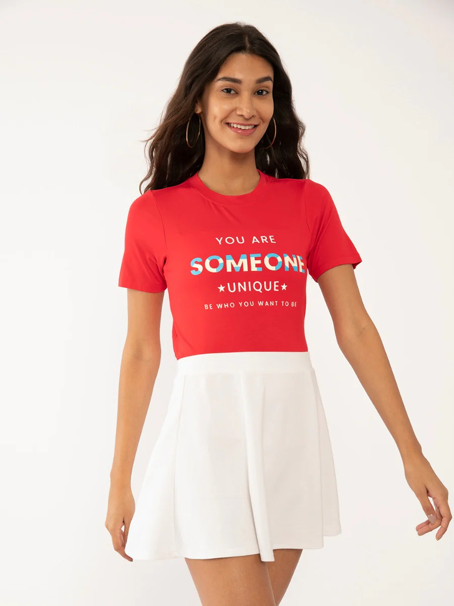 Red Printed T-Shirt - Image 2