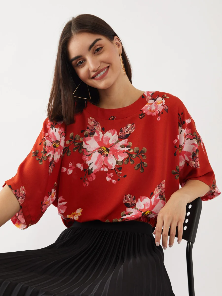Red Printed Top - Image 4