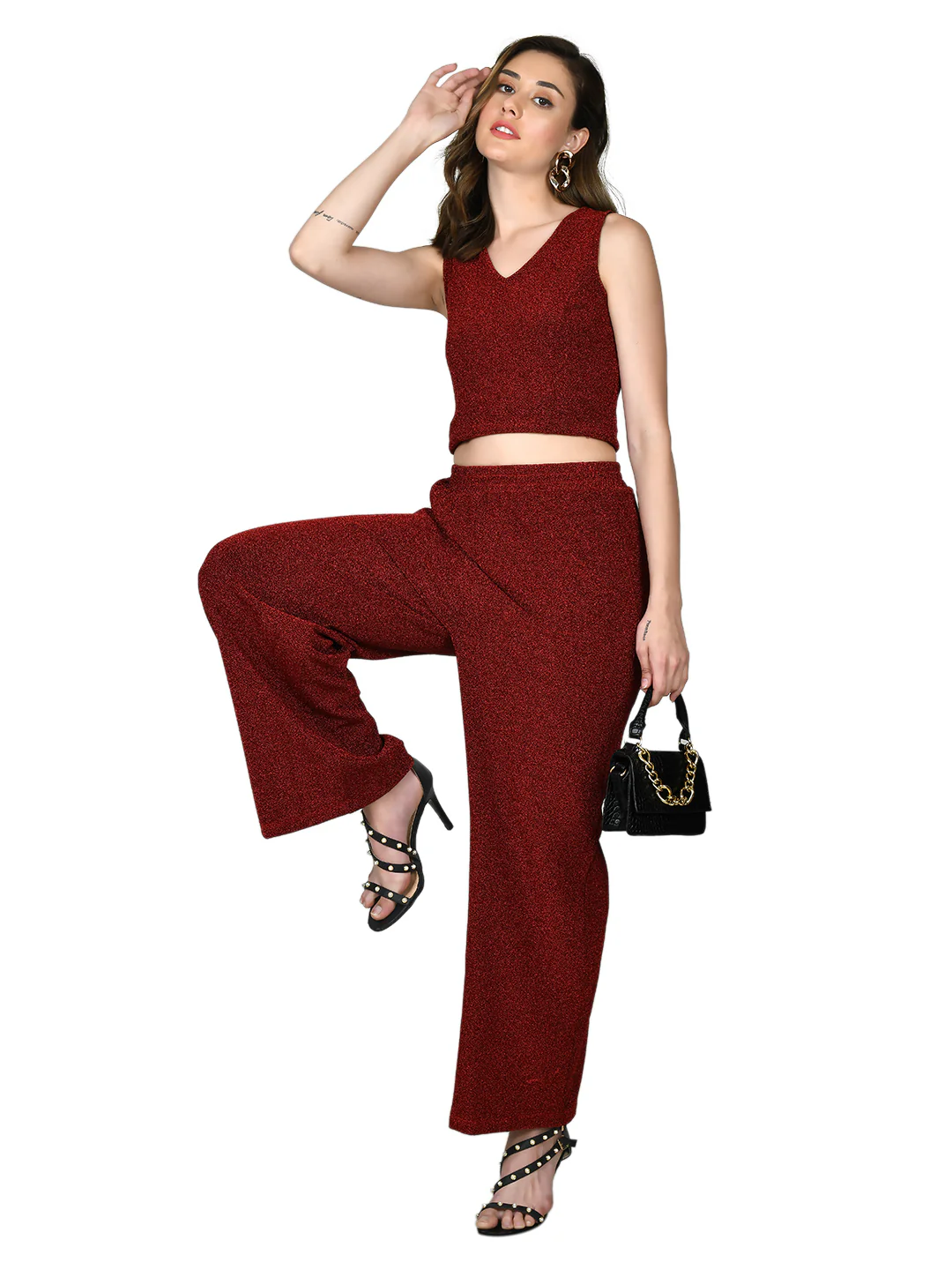Red Shimmer Elasticated Bottom - Image 5