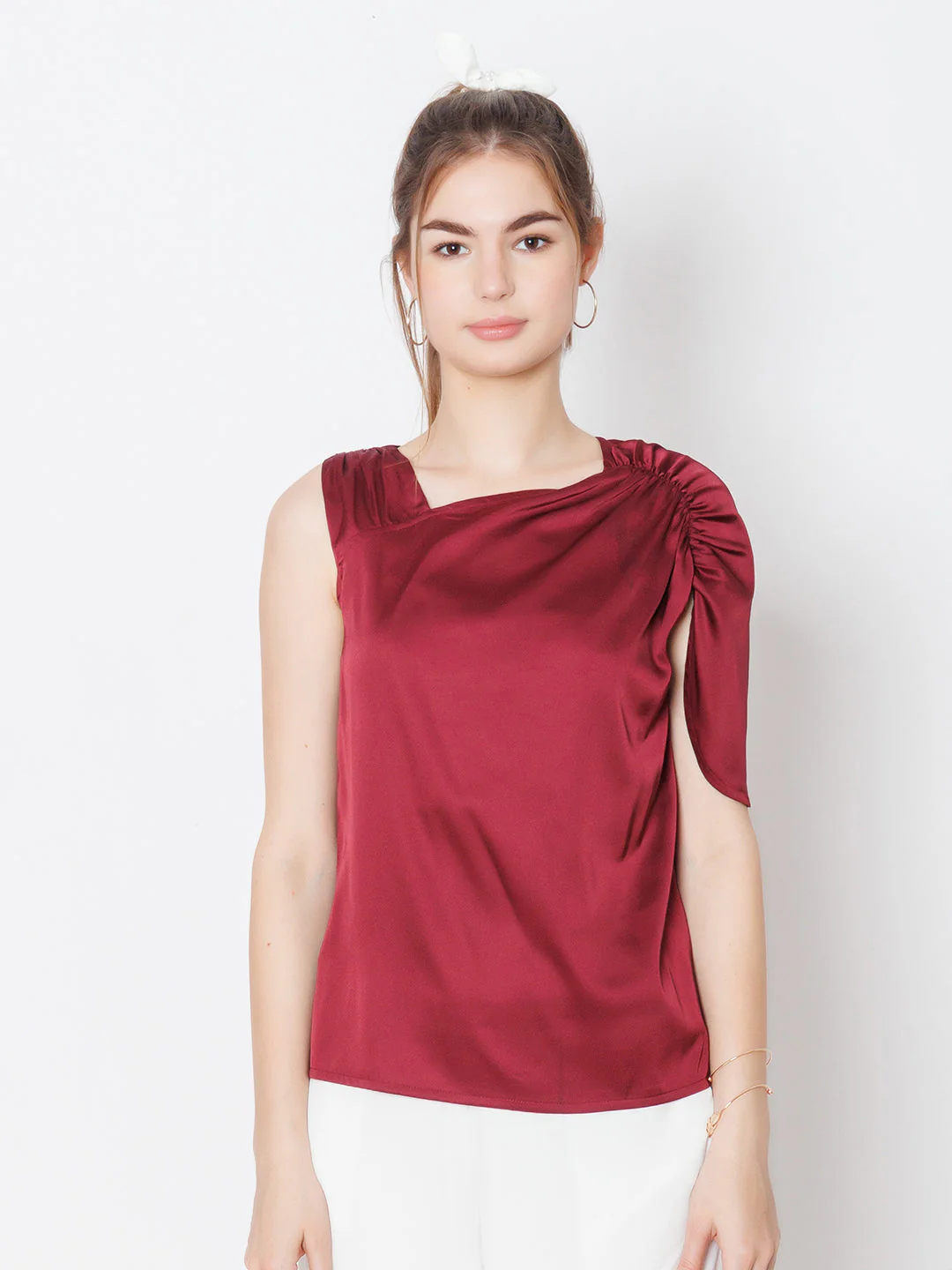 Red Solid Basic Top - Image 2