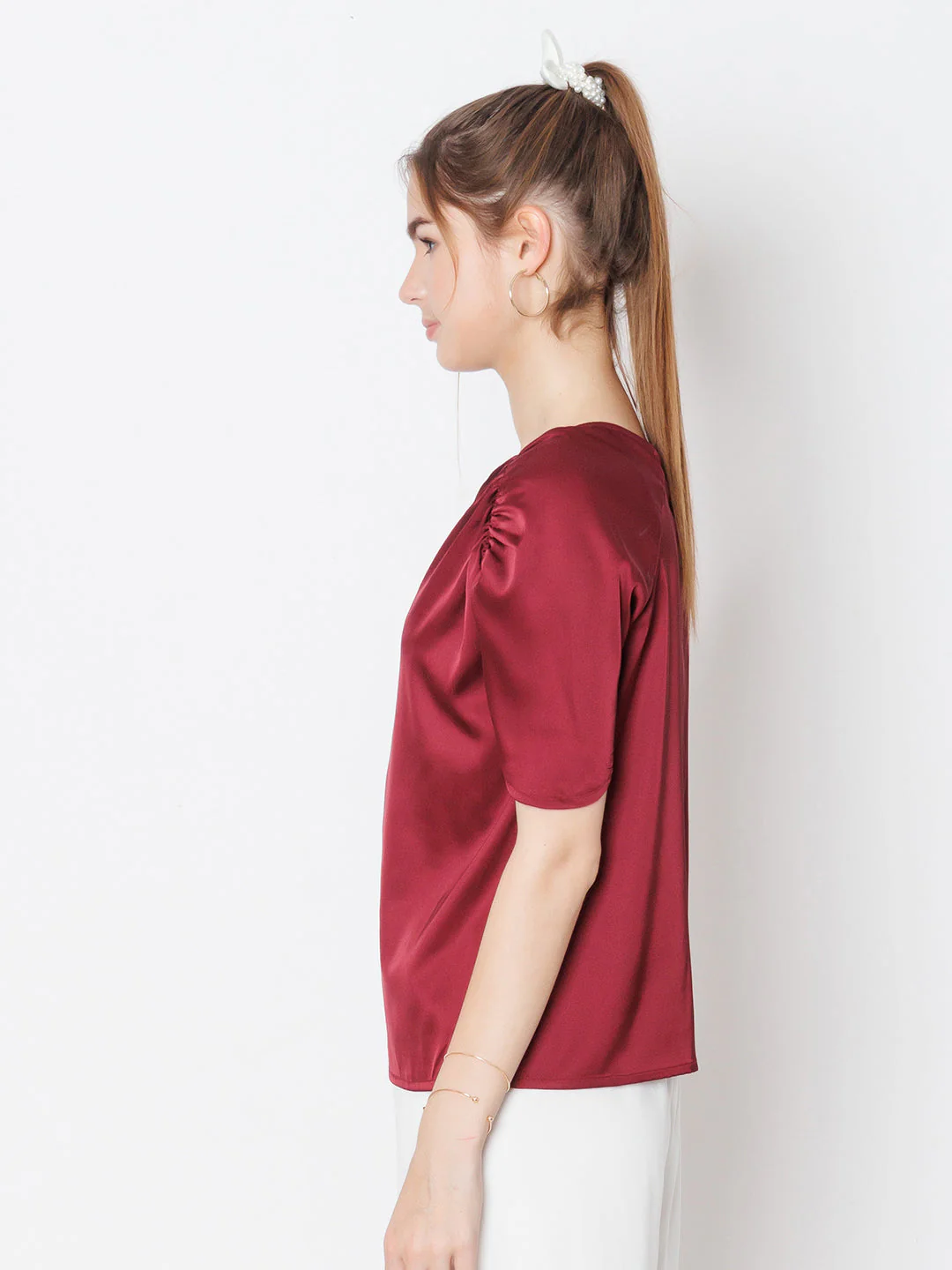Red Solid Basic Top - Image 3