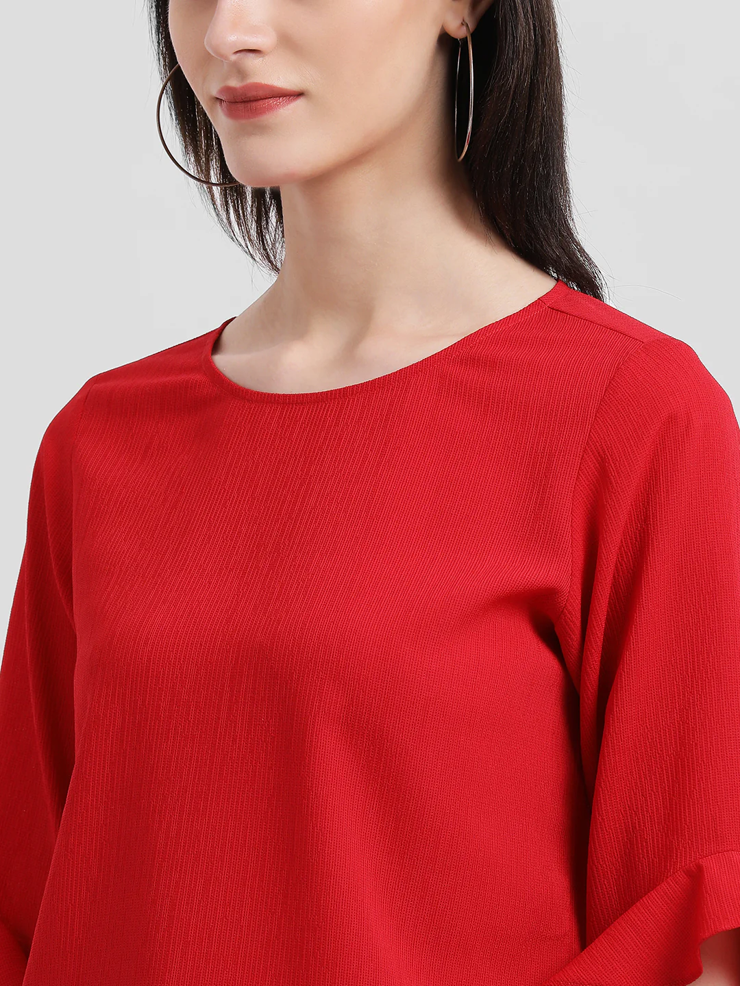 Red Solid Regular Top - Image 6