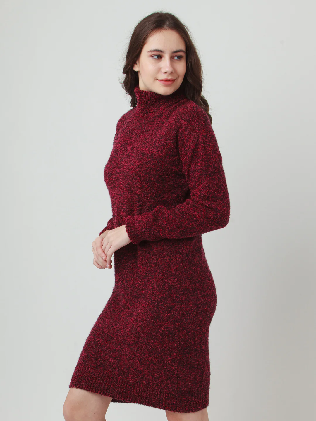 Red Solid Shift Sweater - Image 2