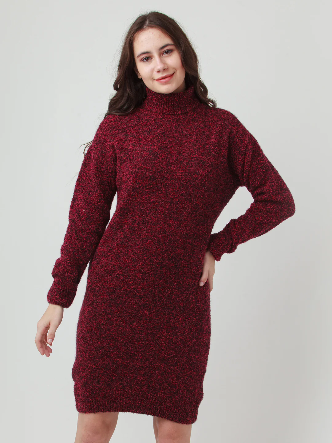 Red Solid Shift Sweater - Image 4