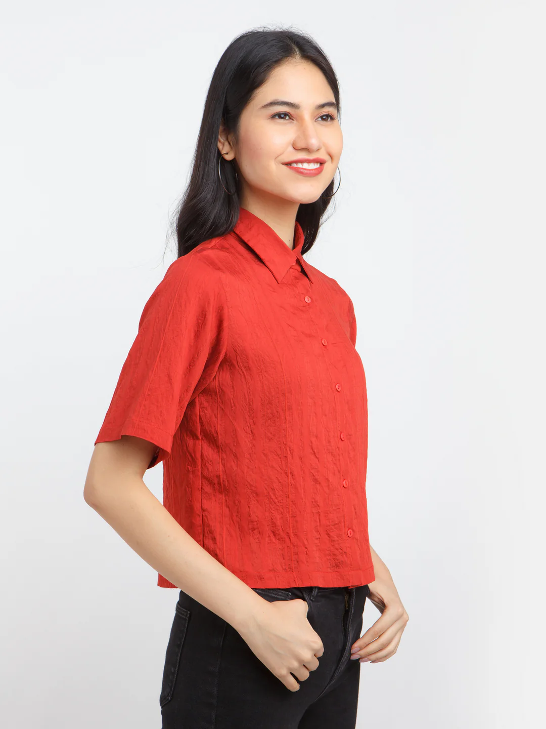 Red Solid Shirt - Image 3