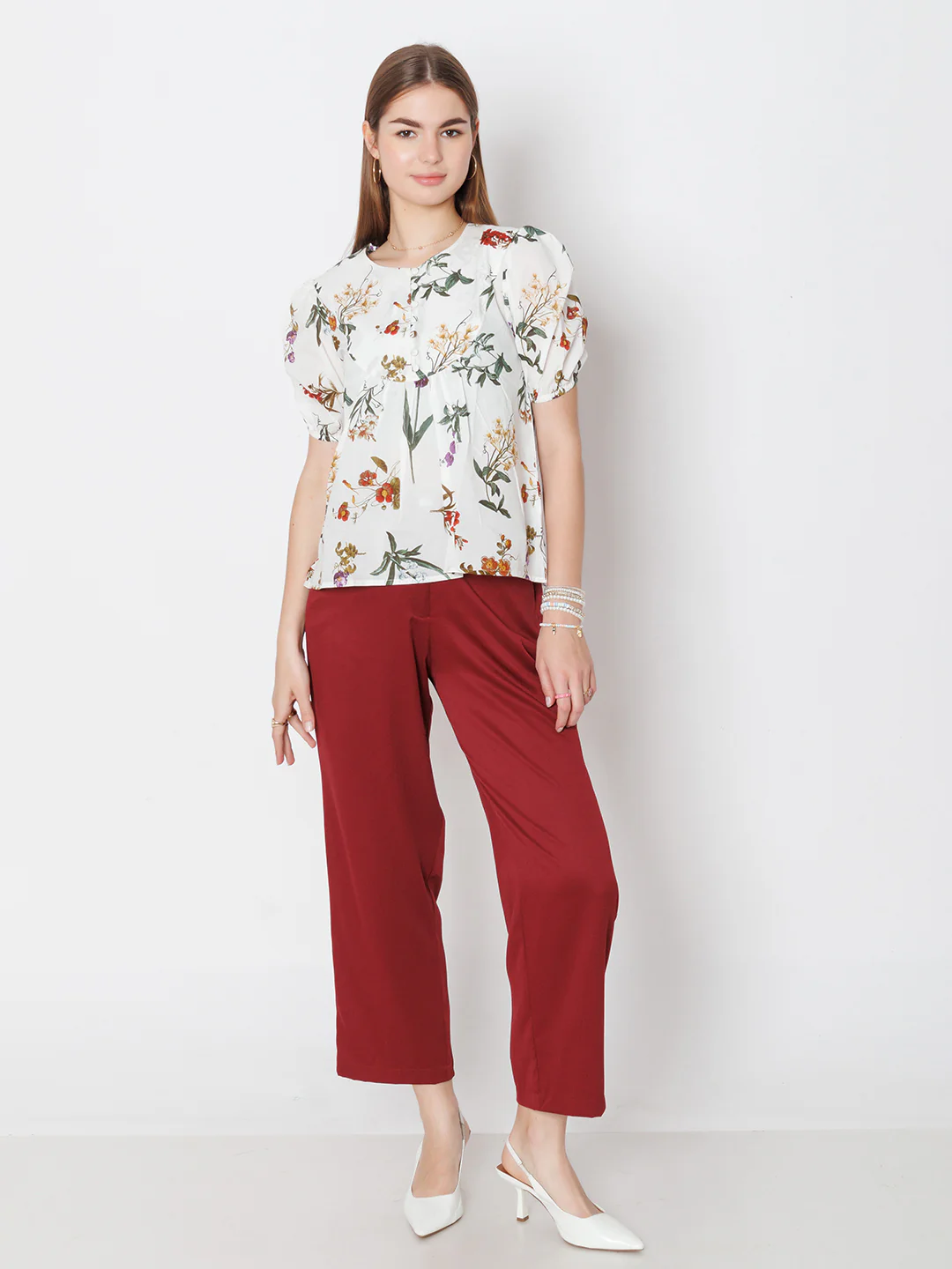Red Solid Straight Fit Trouser - Image 5