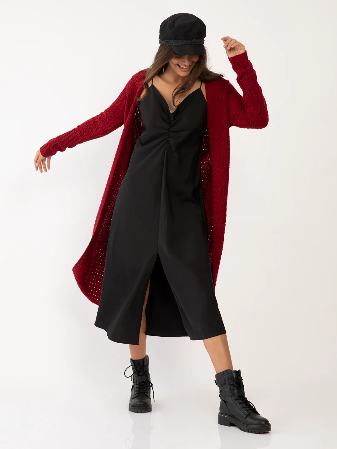 Red Solid Straight Shrug - Image 2