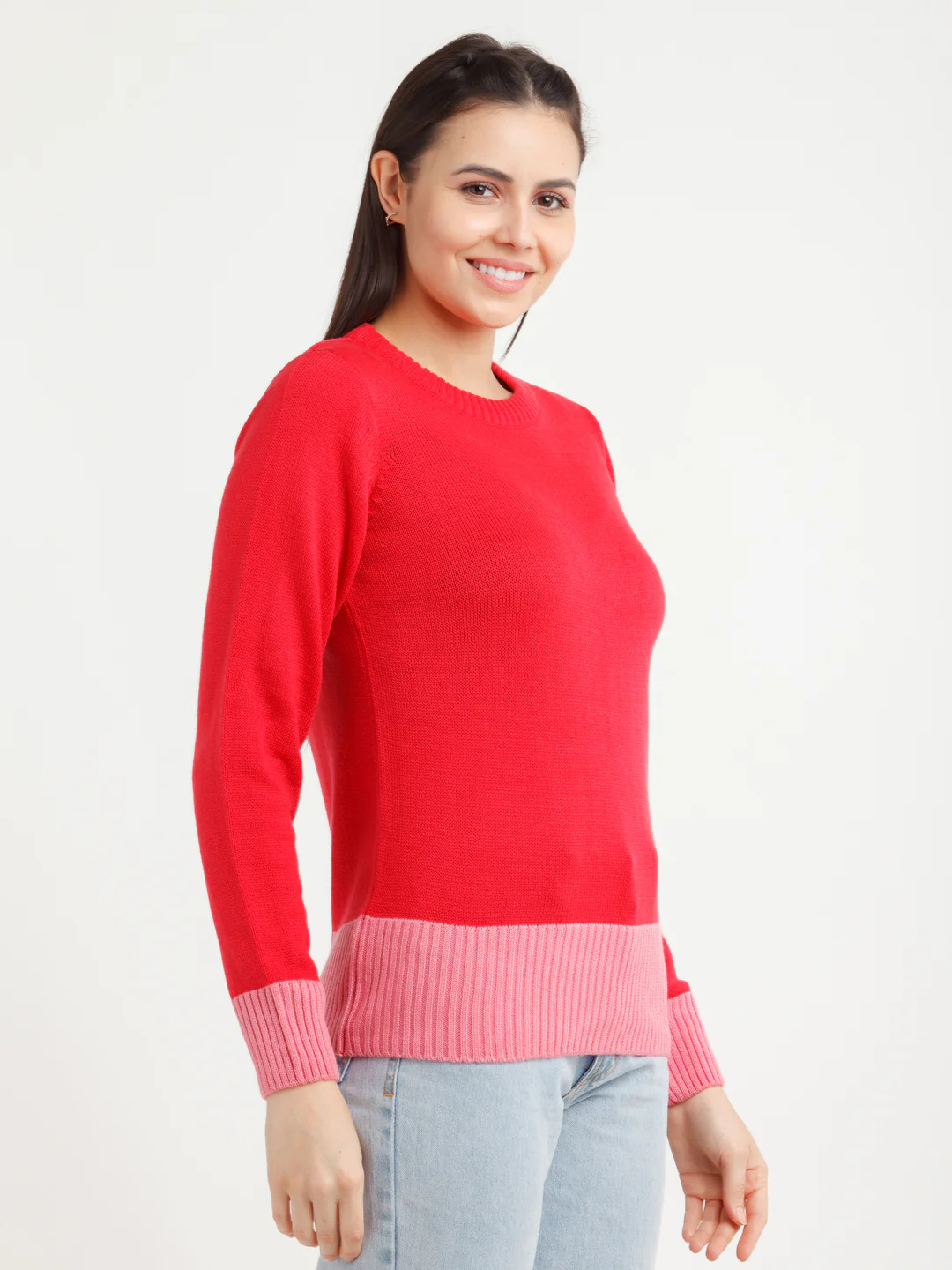 Red Solid Sweater - Image 3