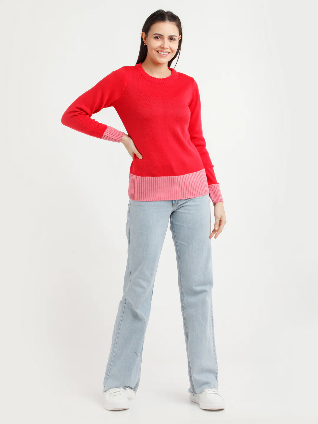 Red Solid Sweater - Image 5