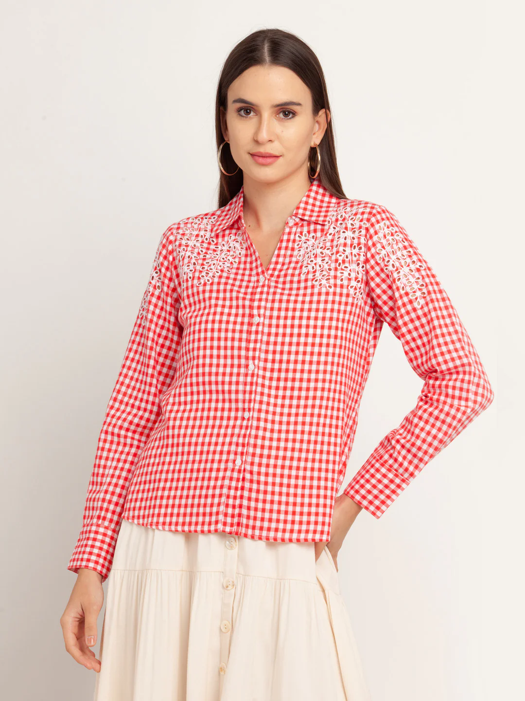 Red Striped Long Sleeves Top - Image 2