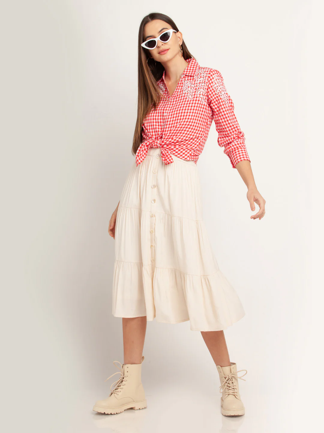 Red Striped Long Sleeves Top - Image 5