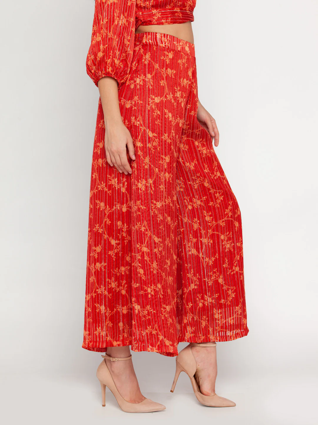 Rust Printed Elasticated Palazzo - Image 5