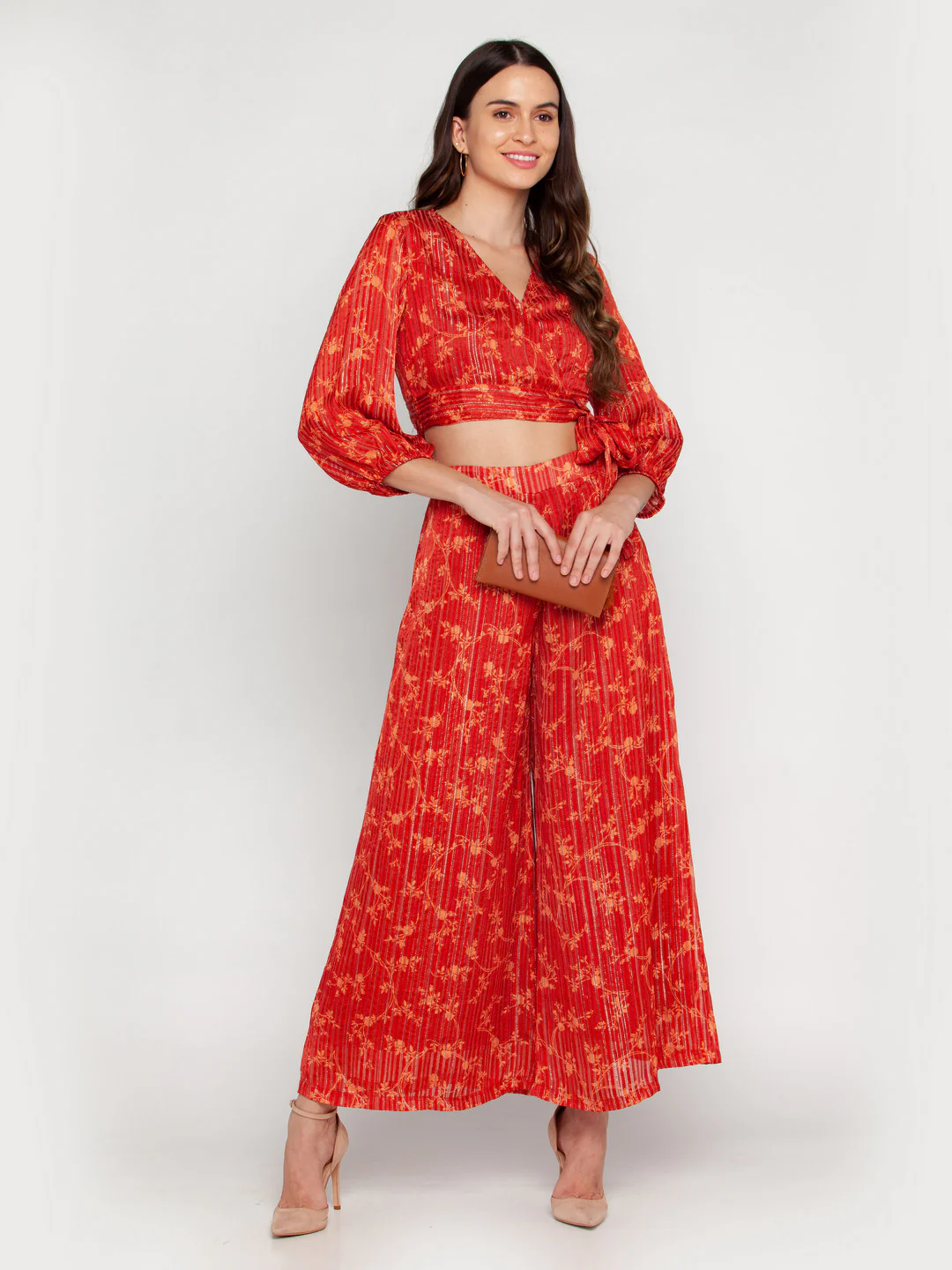 Rust Printed Elasticated Palazzo - Image 3