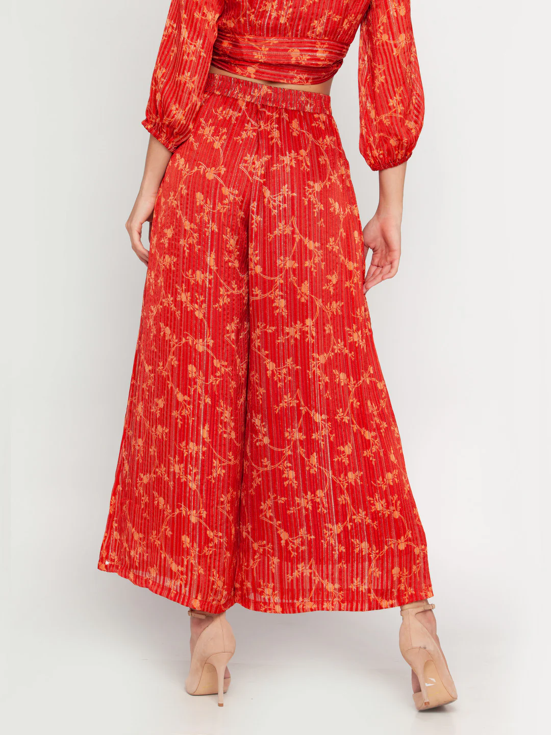Rust Printed Elasticated Palazzo - Image 6