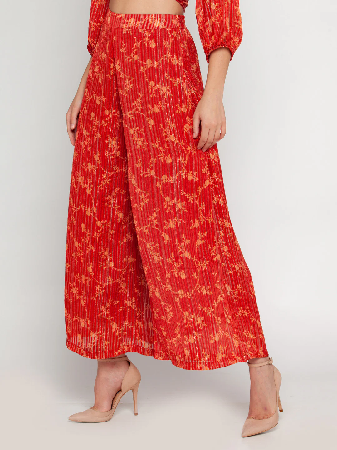 Rust Printed Elasticated Palazzo - Image 4