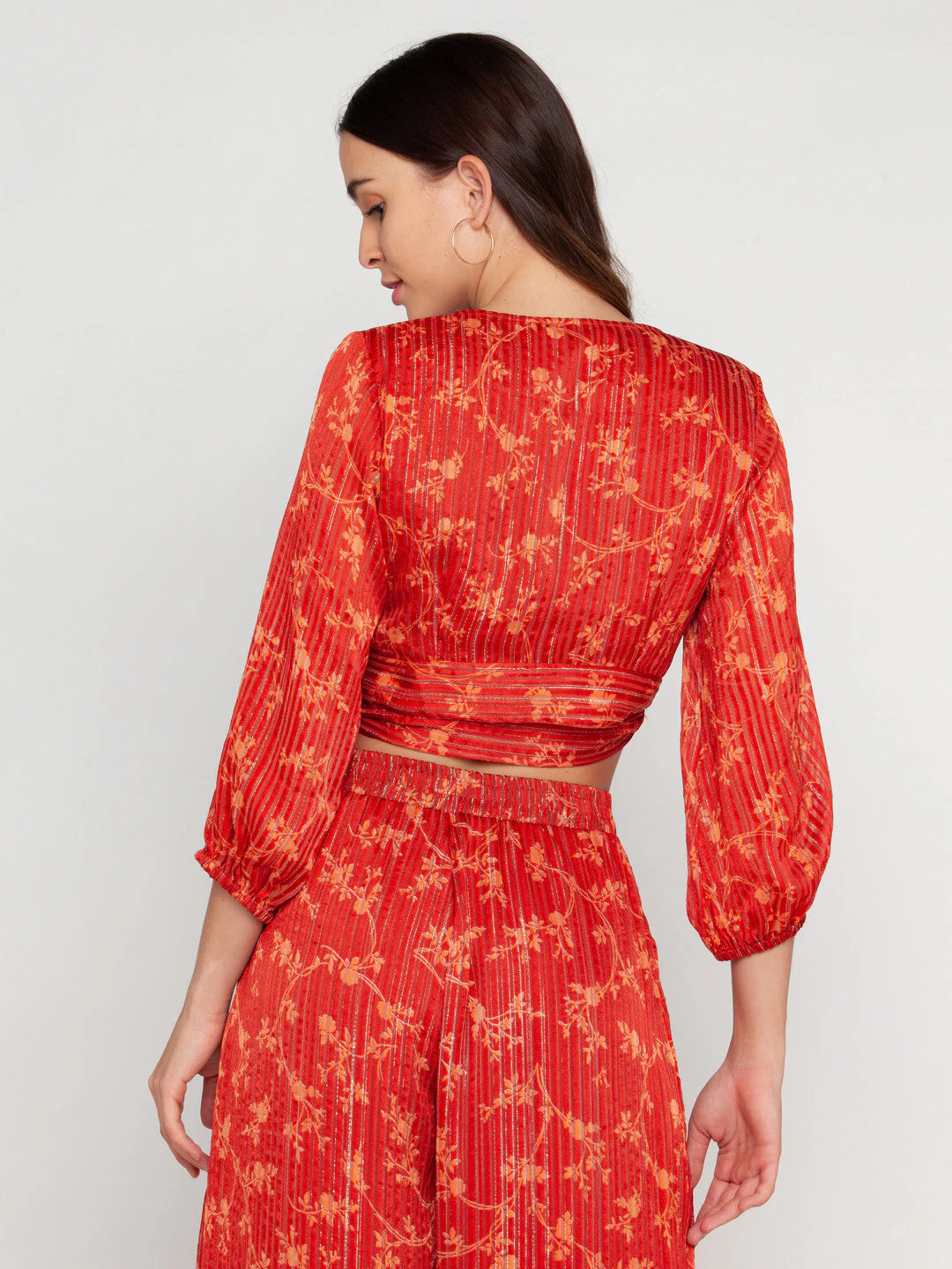 Rust Printed Tie-Up Top - Image 4
