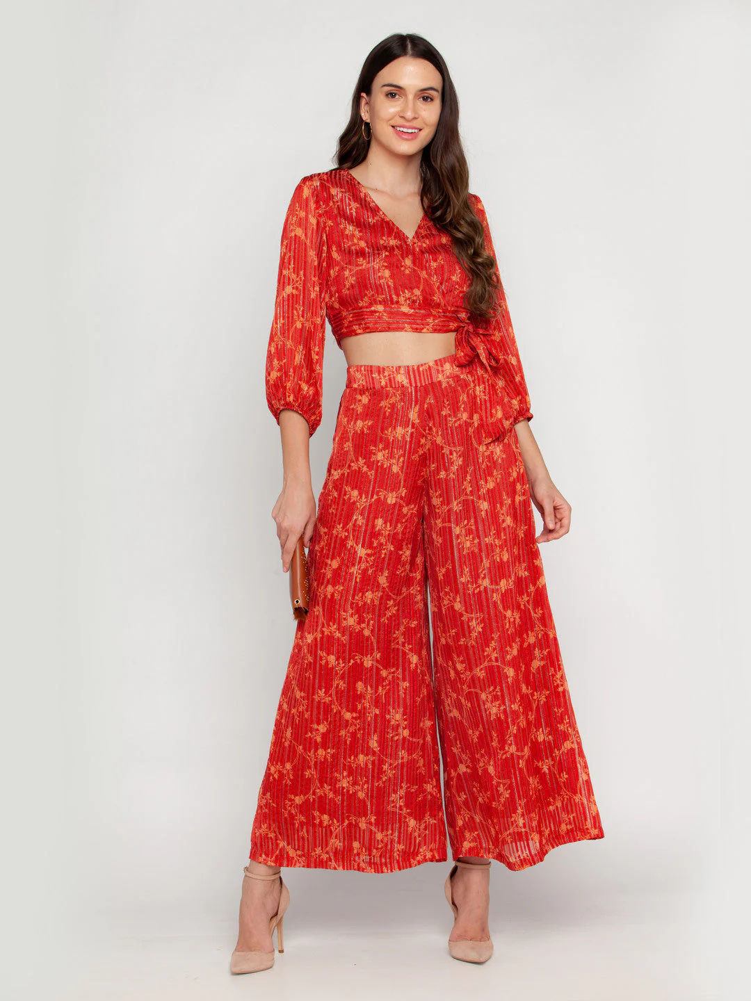 Rust Printed Tie-Up Top - Image 5