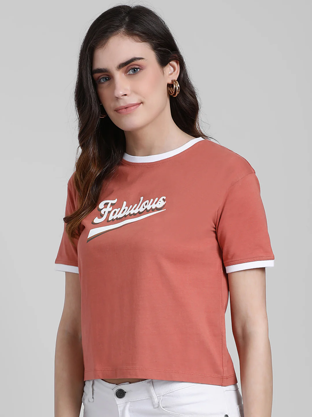 Rust Solid Regular T-Shirt