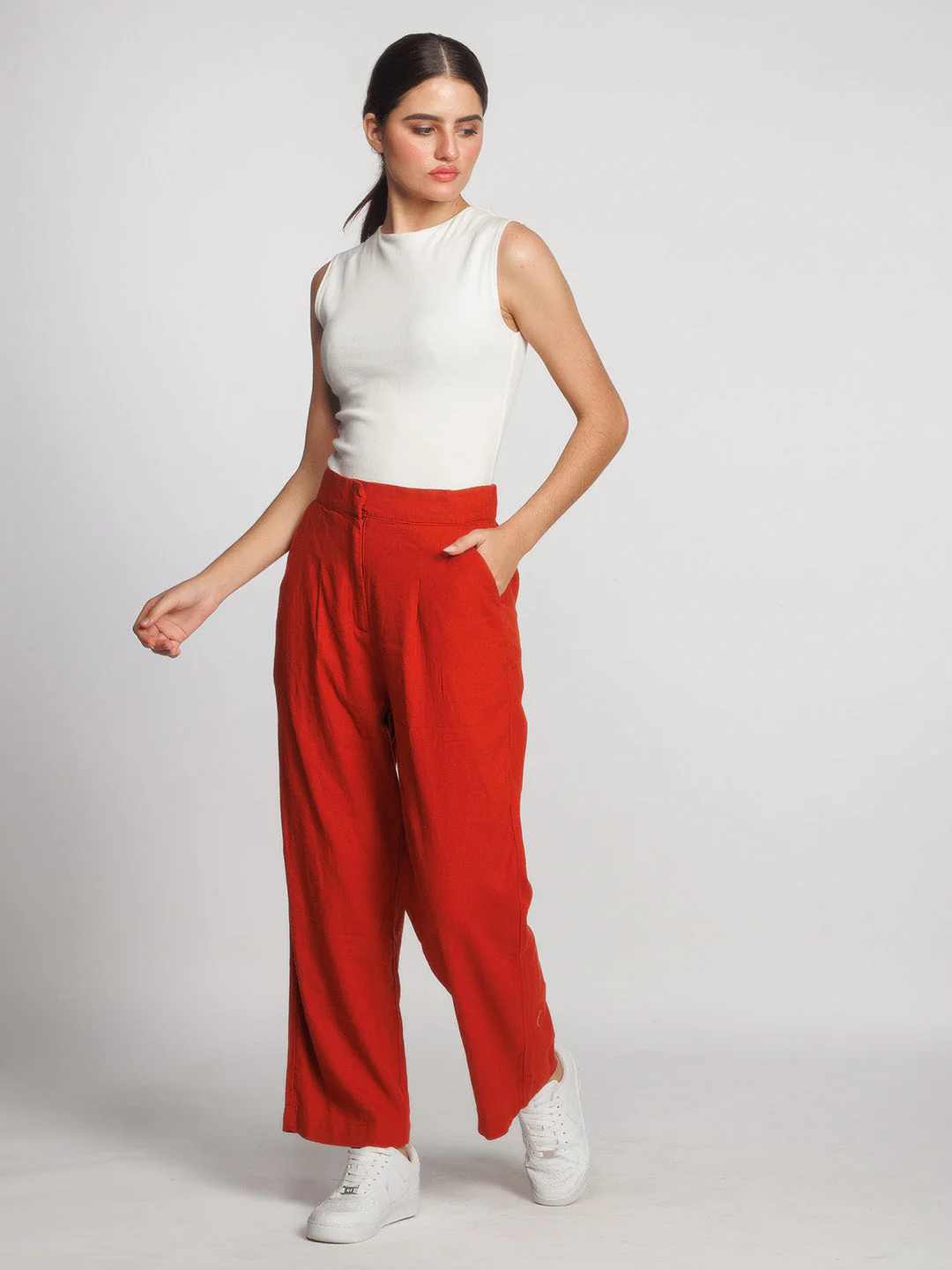 Rust Solid Regular Trouser