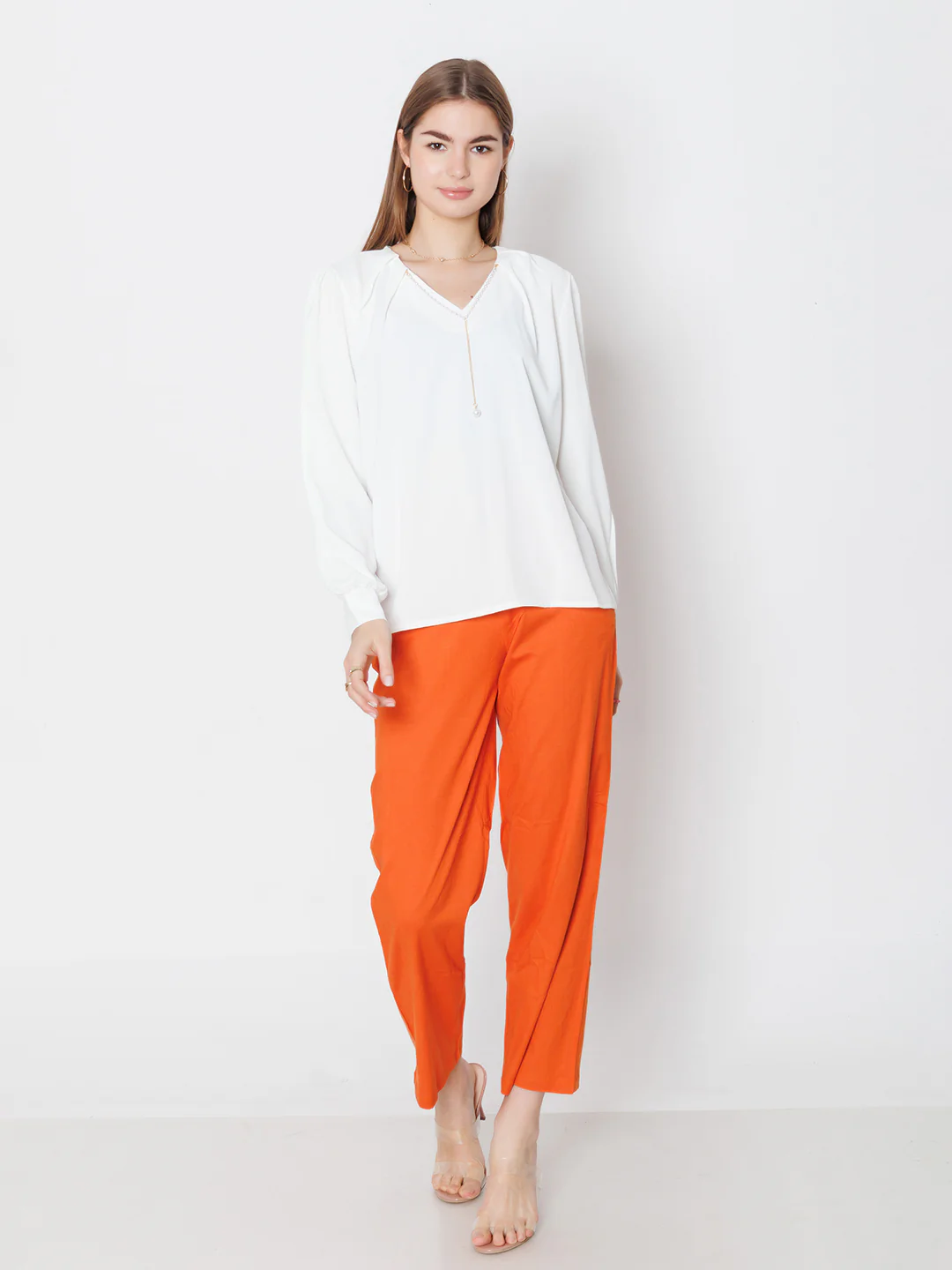 Rust Solid Straight Fit Trouser - Image 5