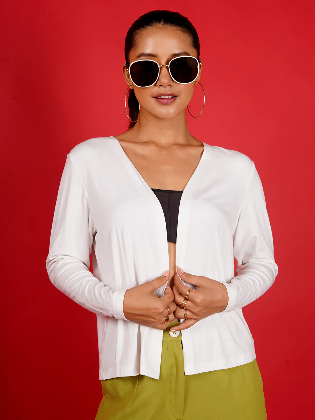 White Solid Shrug - Image 2