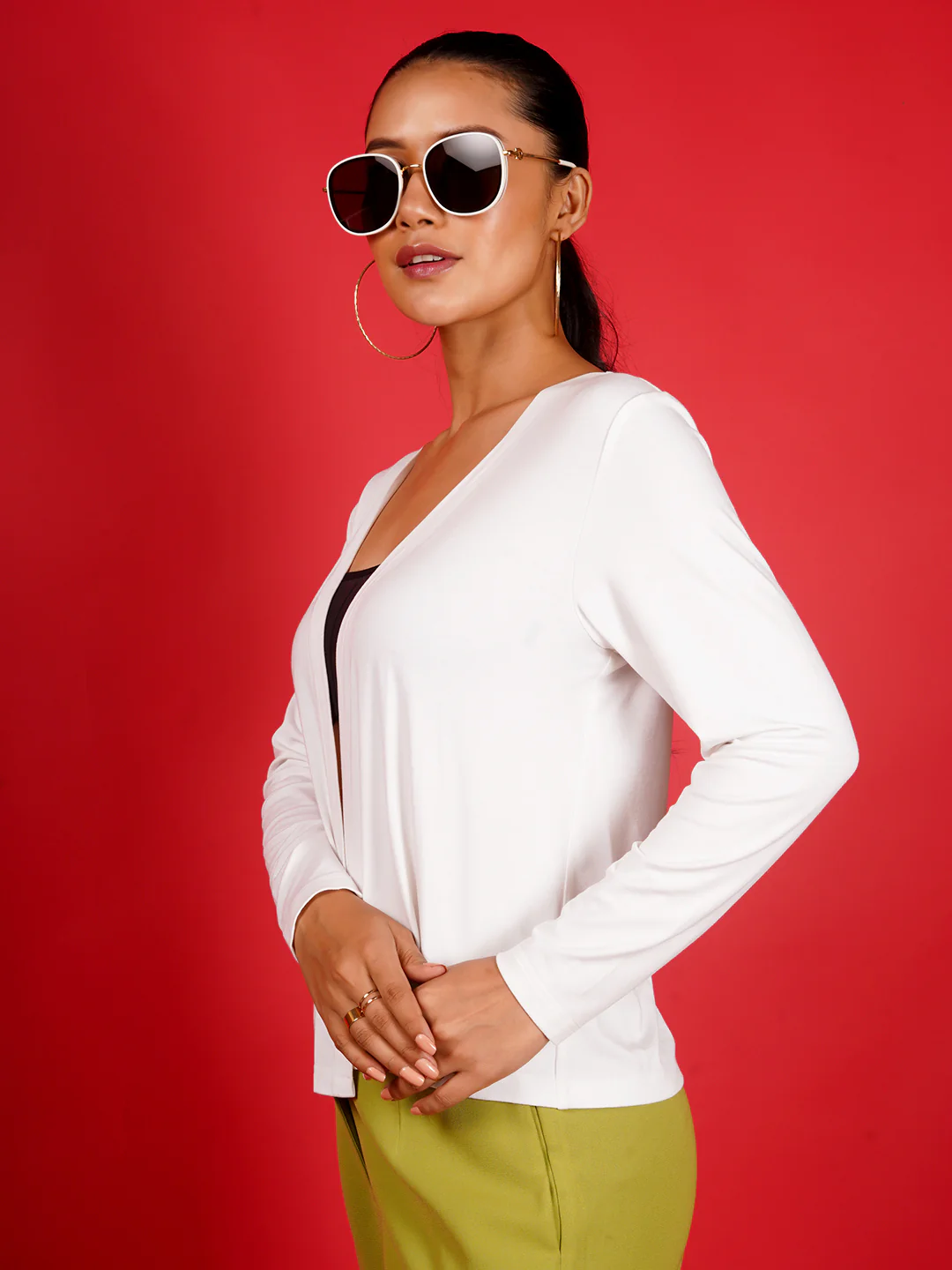 White Solid Shrug - Image 3