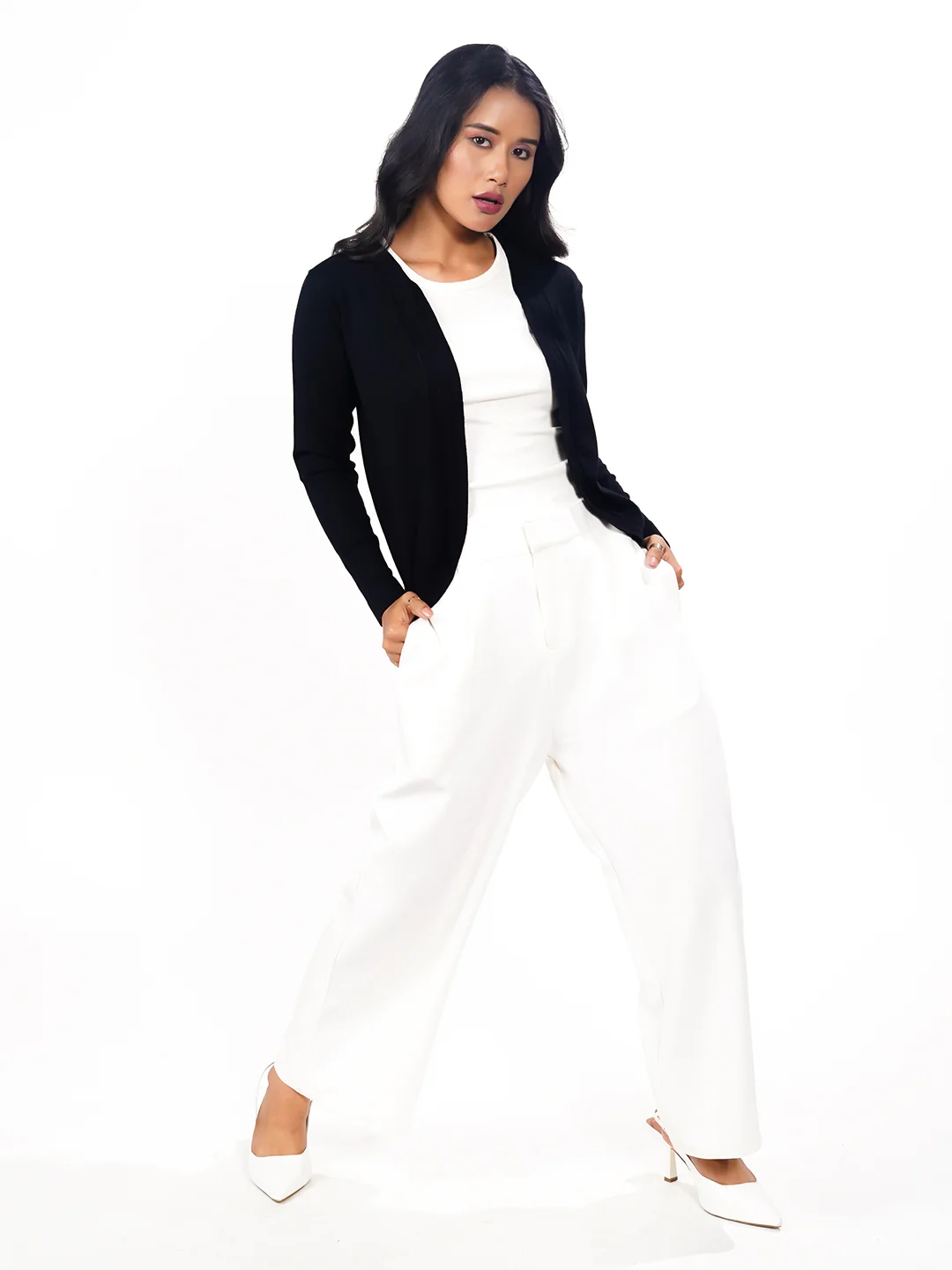 Black Solid Slip-On Shrug - Image 3