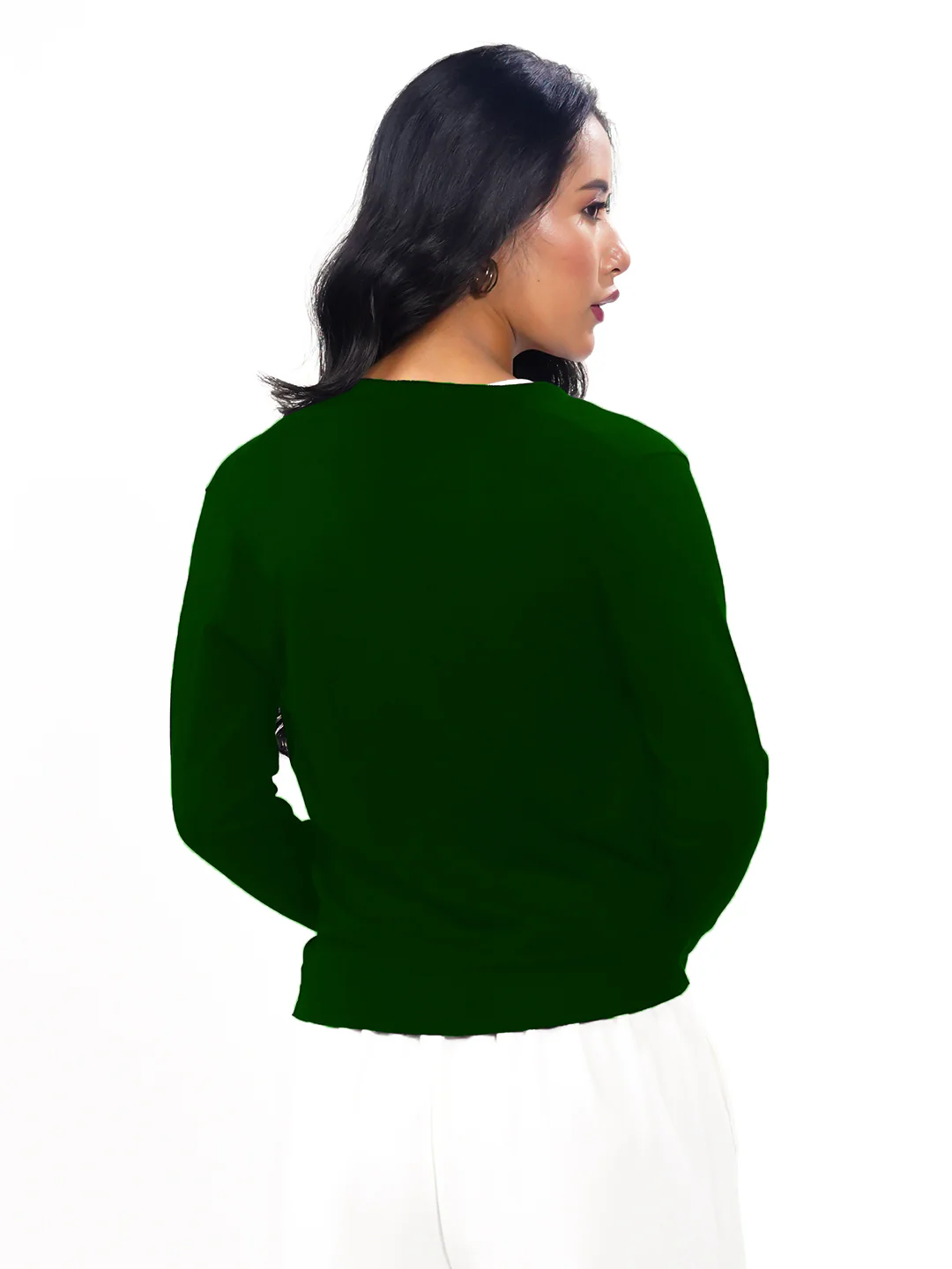 Green Solid Slip-On Shrug - Image 4