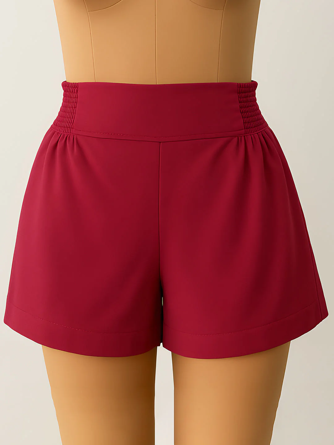 Maroon Solid Shorts - Image 5