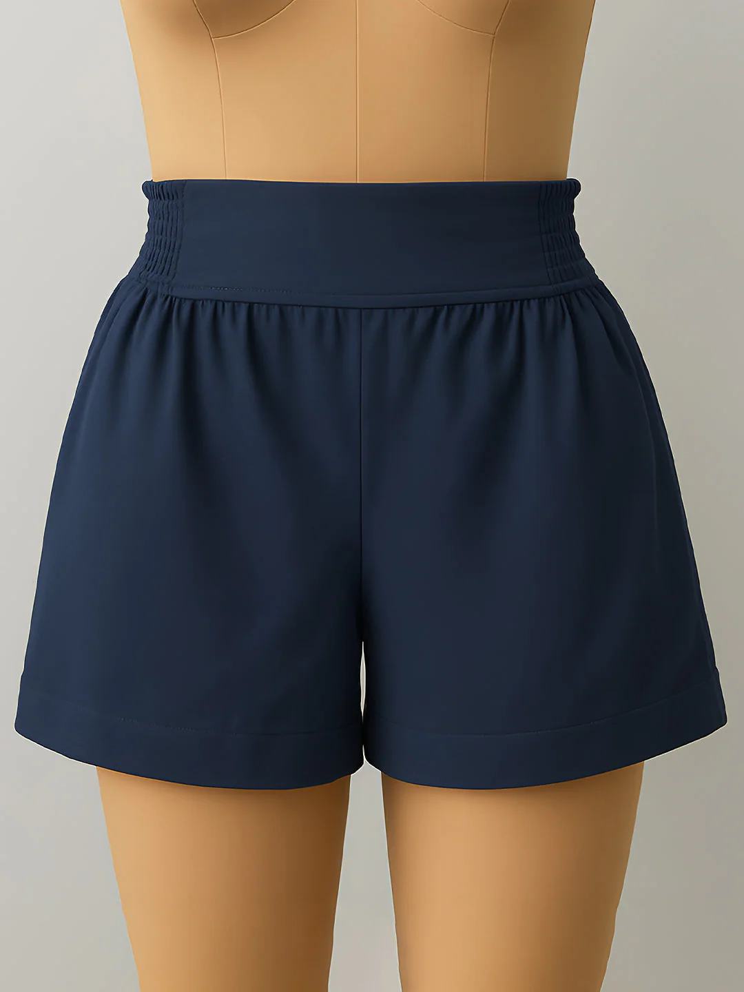 Blue Solid Shorts - Image 5
