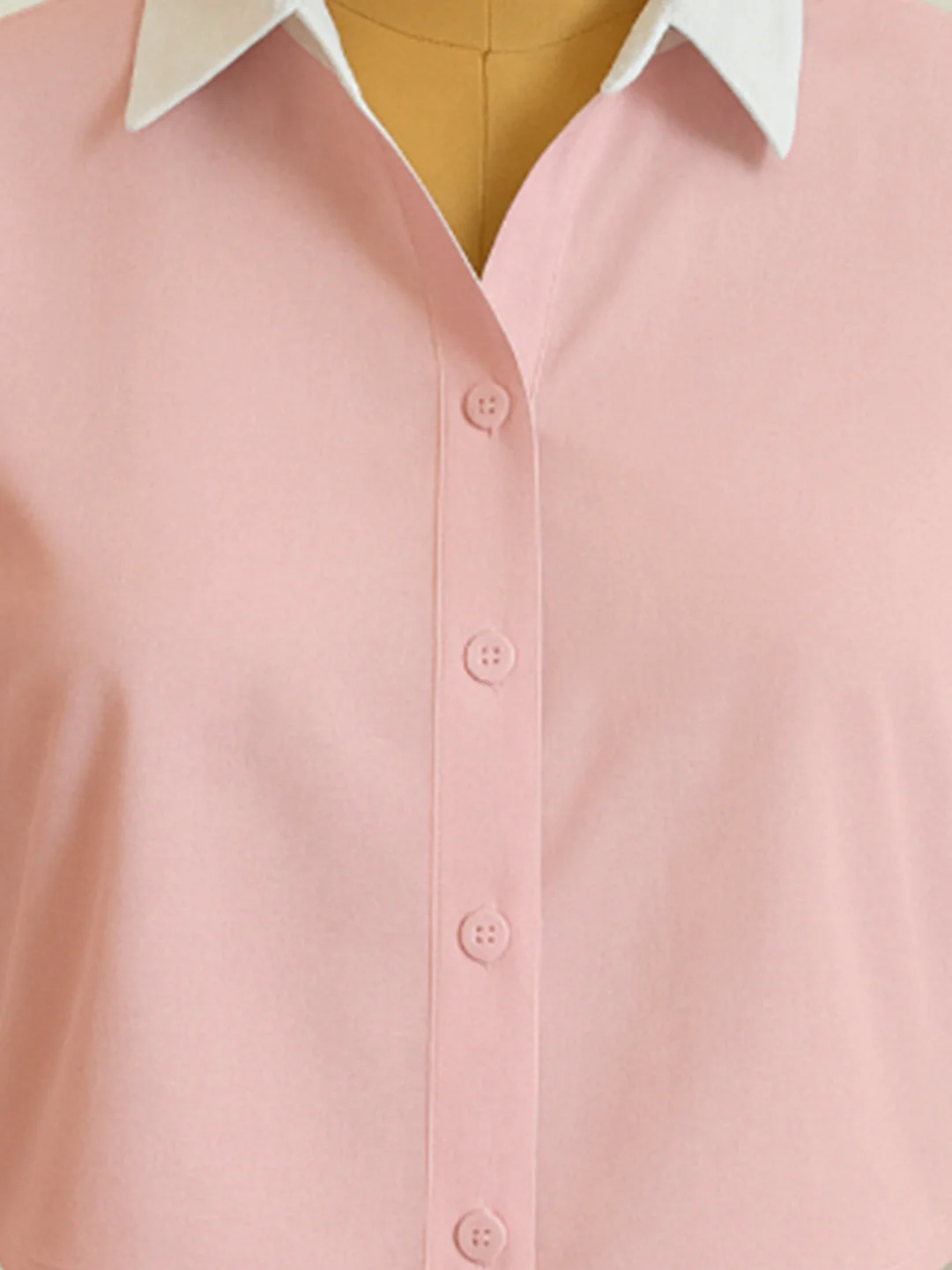 Pink Solid Short Sleeves Shirt - Image 5