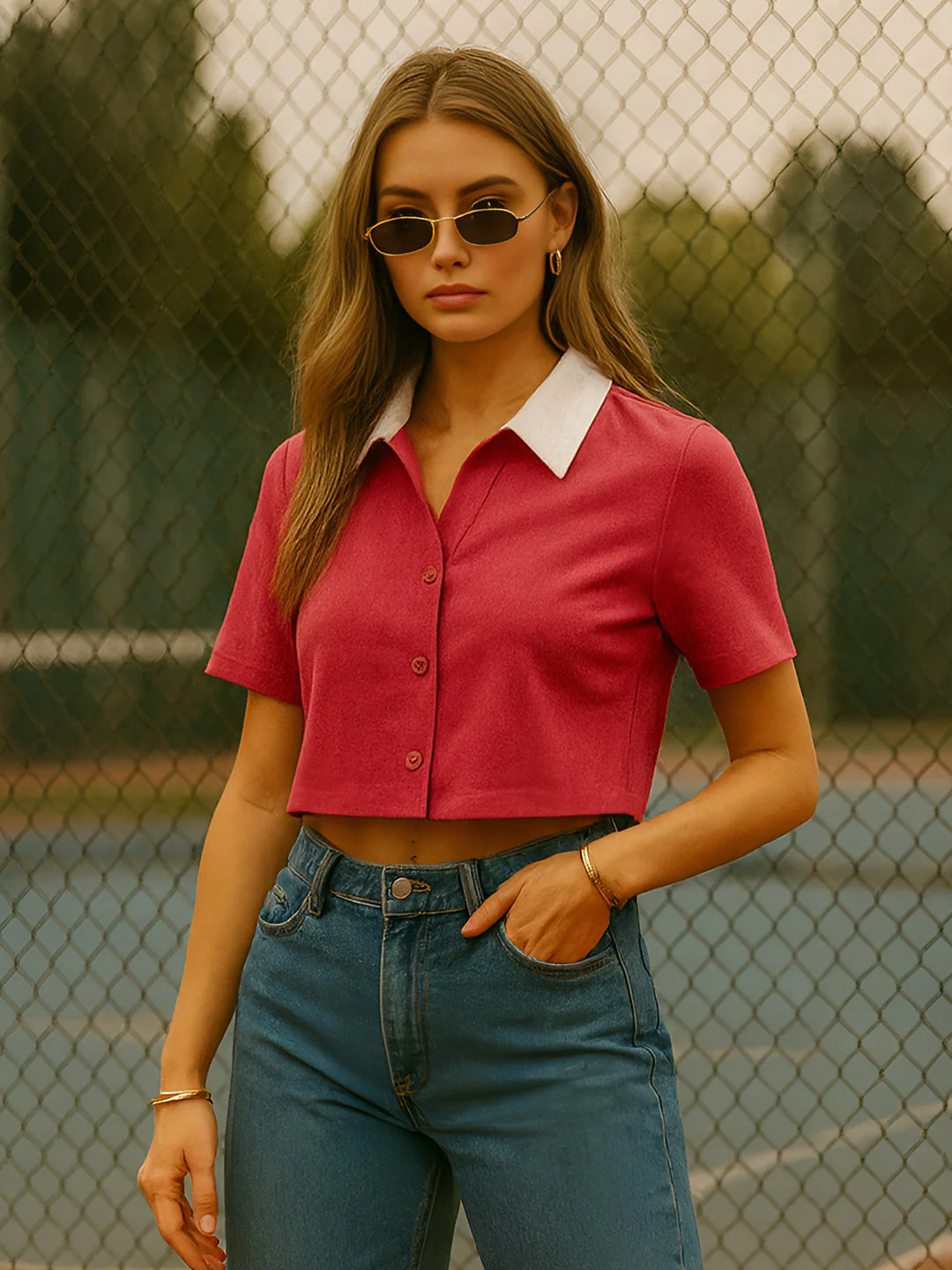 Maroon Solid Short Sleeves Shirt