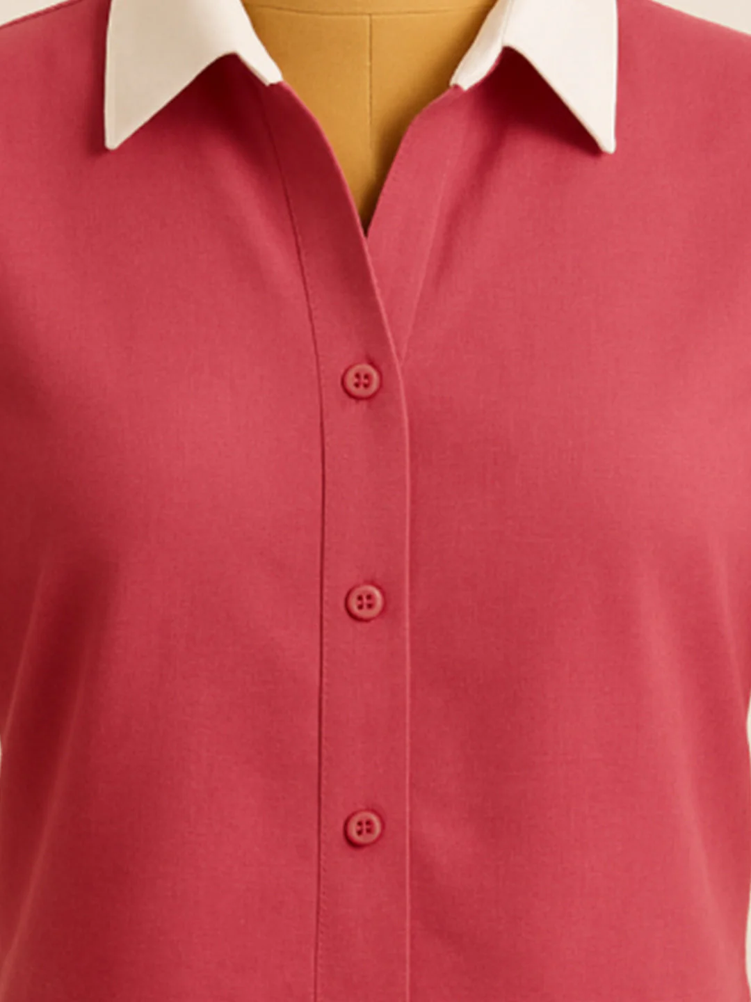 Maroon Solid Short Sleeves Shirt - Image 5