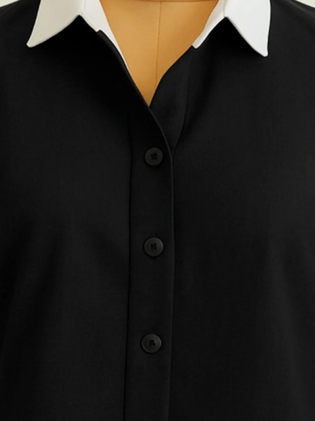Black Solid Short Sleeves Shirt - Image 5