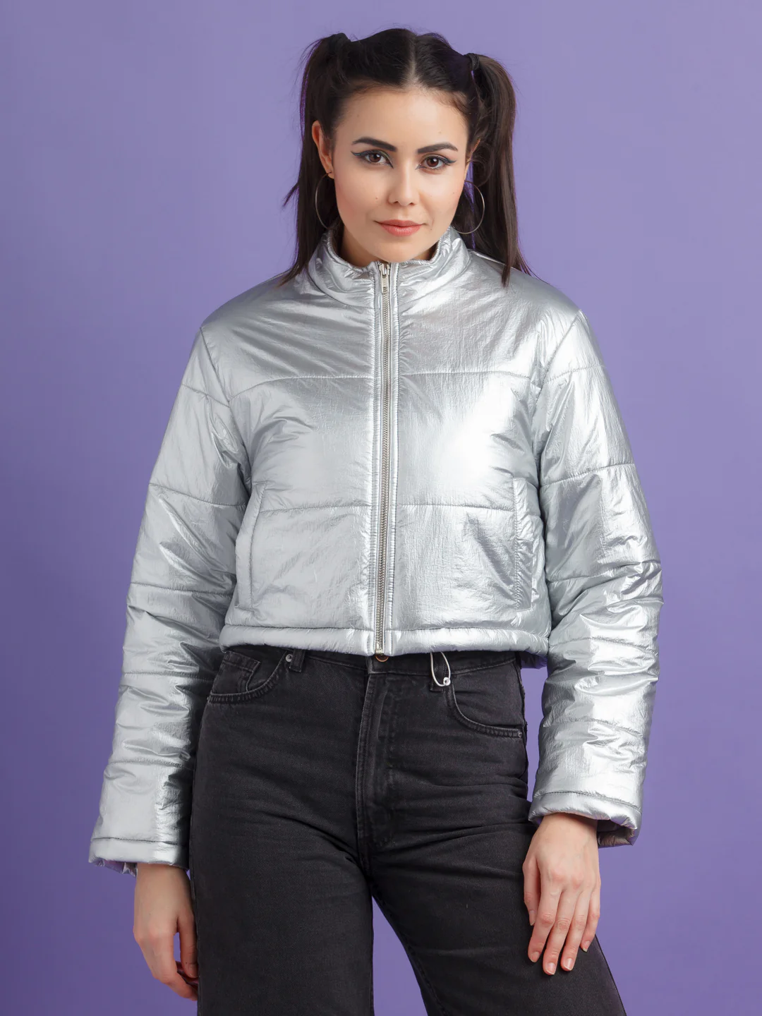 Silver Solid Jacket - Image 2