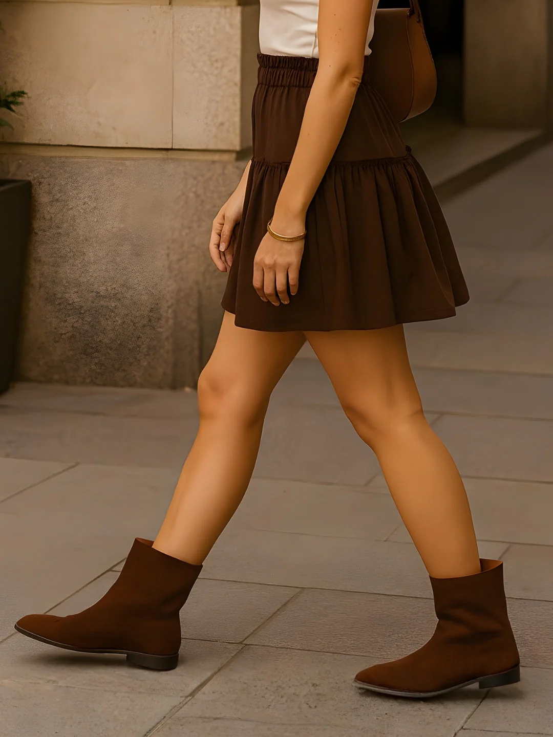 Brown Solid Skirts - Image 3