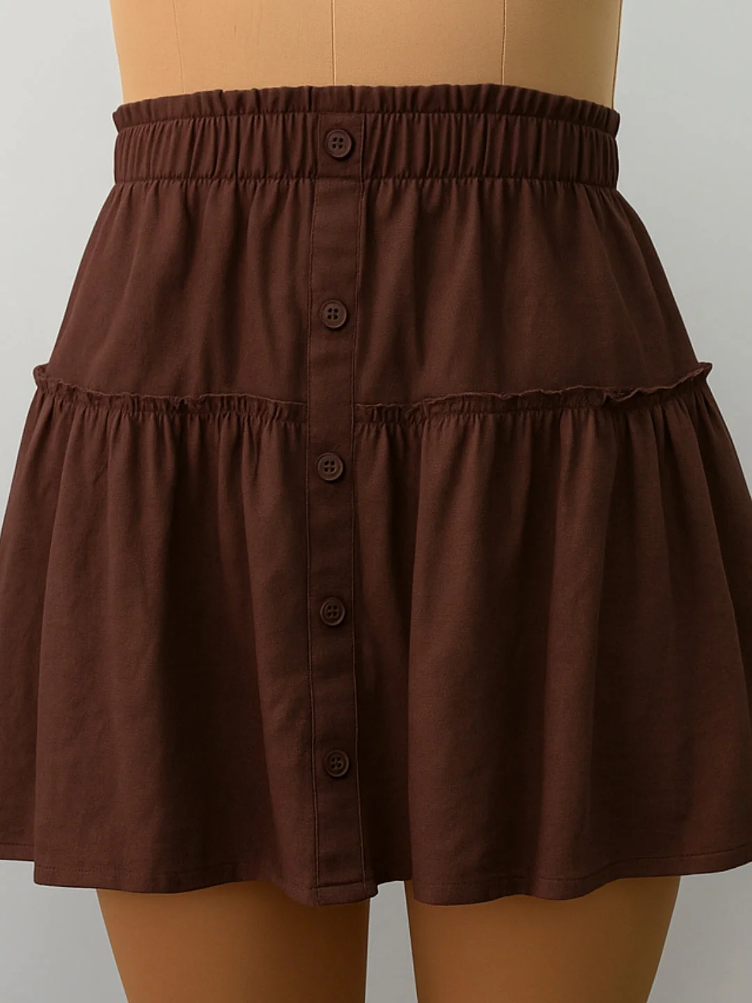 Brown Solid Skirts - Image 5