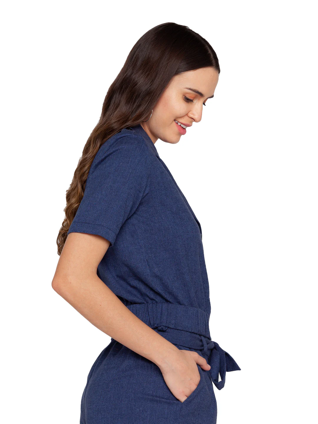 Solid Blue Crop Top - Image 4