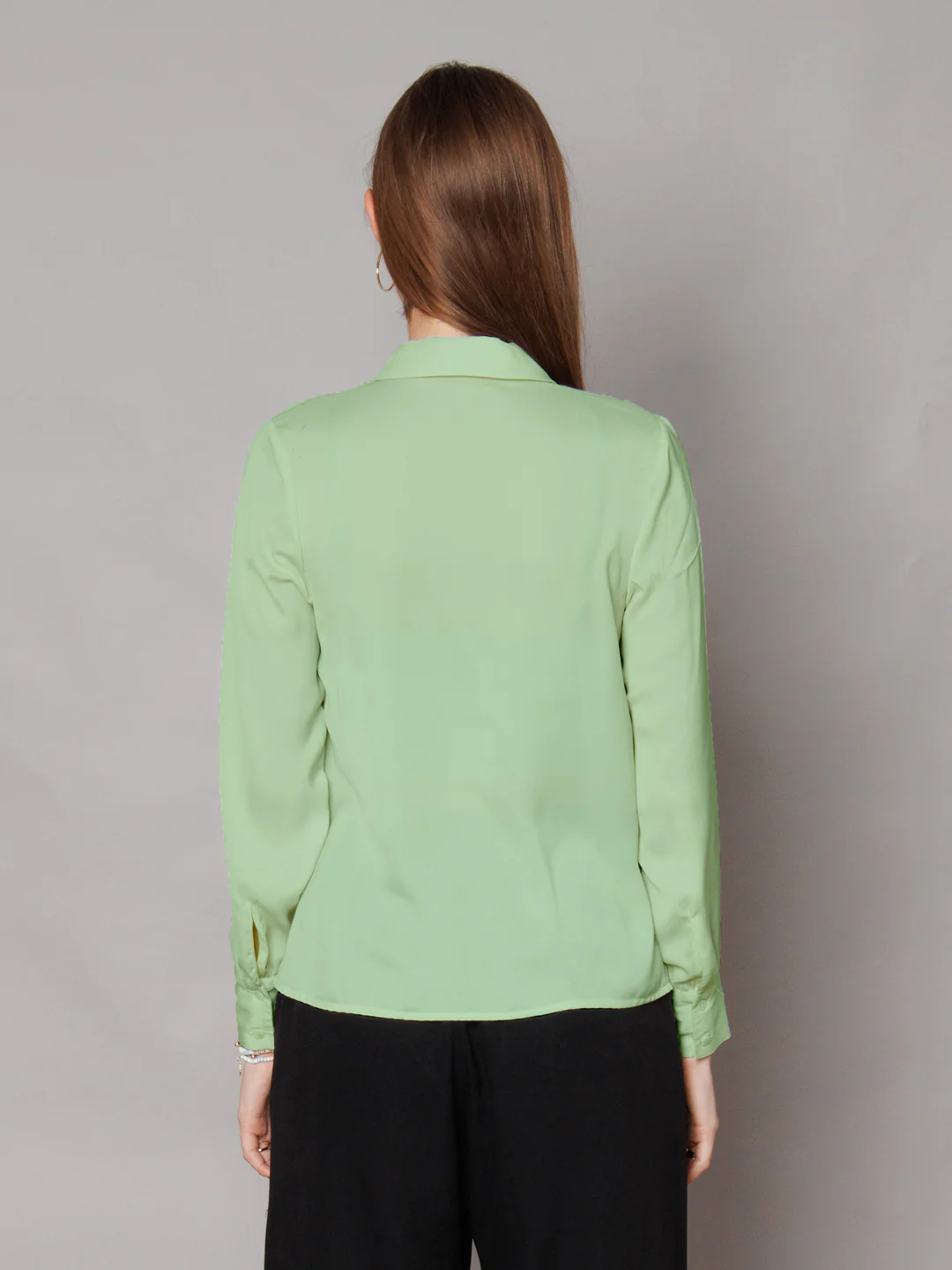 Solid Mint Gathered Shirt - Image 4