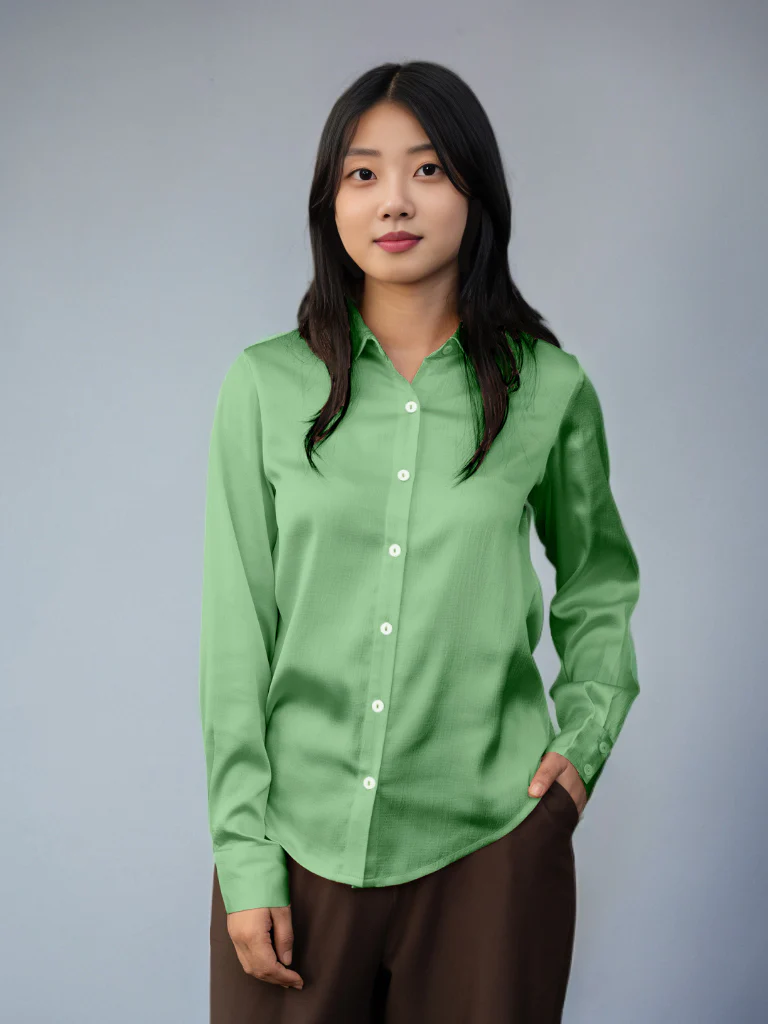Solid Mint Regular Shirt - Image 2
