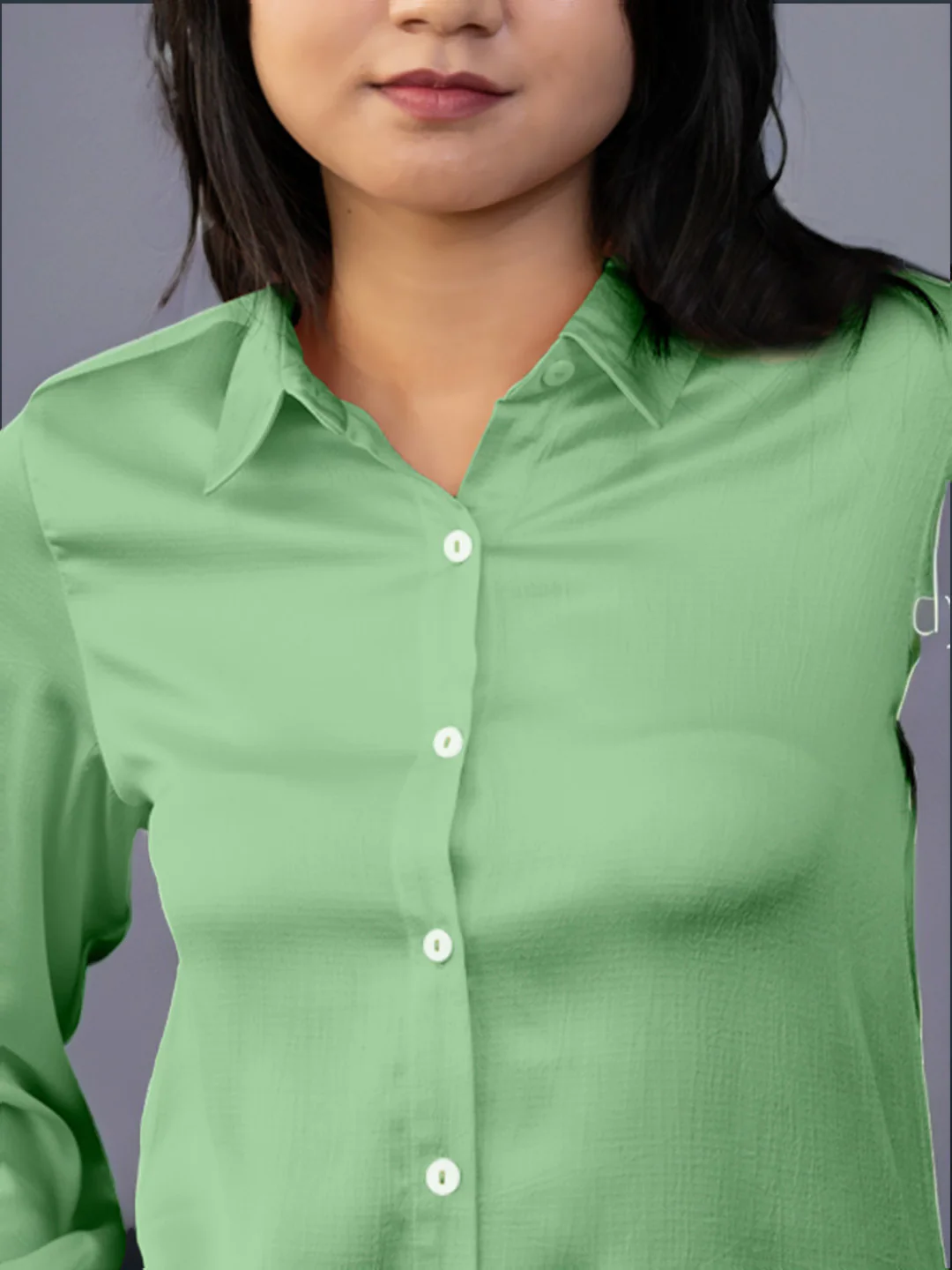 Solid Mint Regular Shirt - Image 3