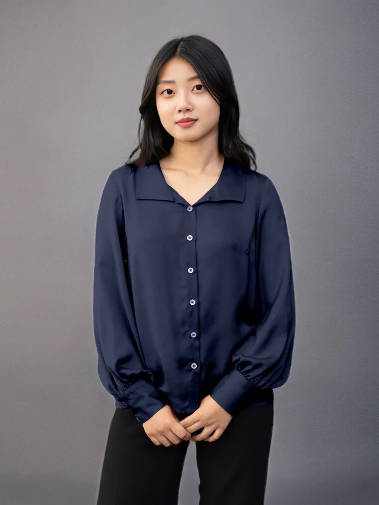 Solid Navy Regular Shirt - Image 2